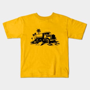 vintage heavy truck - desert - palm tree Kids T-Shirt